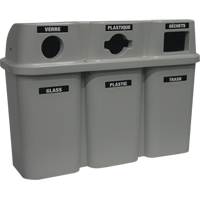 Contenants de recyclage Bullseye, Bord de rue, Plastique, 3 x 22 gal. US Distribution Industrielle GC