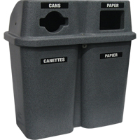 Contenants de recyclage Bullseye, Bord de rue, Plastique, 2 x 22 gal. US Distribution Industrielle GC