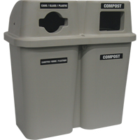 Contenants de recyclage Bullseye, Bord de rue, Plastique, 2 x 22 gal. US Distribution Industrielle GC