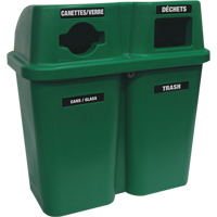 Contenants de recyclage Bullseye, Bord de rue, Plastique, 2 x 22 gal. US Distribution Industrielle GC
