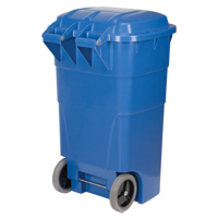 Roll Out Recycling Bin, Curbside, Polyethylene, 65 US gal. Distribution Industrielle GC