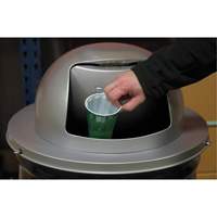 Drum Waste Disposal Top, Dome Lid, Metal, Fits Container Size: 23-1/2" Dia. Distribution Industrielle GC