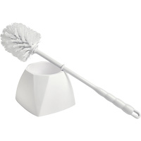 Brosse &agrave; cuvettes avec coupelle, 15-1/2" l, Soies Polypropyl&egrave;ne, Blanc Distribution Industrielle GC