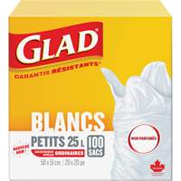 Small 25L Unscented Garbage Bags, Regular, 20" W x 20" L, White Distribution Industrielle GC