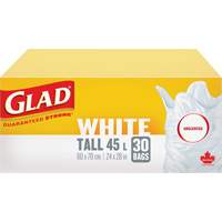 Tall 45L Unscented Garbage Bags, Regular, 24" W x 28" L, White Distribution Industrielle GC