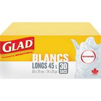 Tall 45L Unscented Garbage Bags, Regular, 24" W x 28" L, White Distribution Industrielle GC