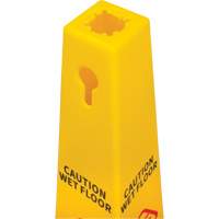 C&ocirc;ne d'avertissement de plancher mouill&eacute;, Bilingue avec pictogramme Distribution Industrielle GC