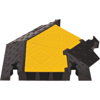 Protecteur de c&acirc;ble robuste &agrave; 3 canaux Yellow Jacket, virage &agrave; droite Distribution Industrielle GC