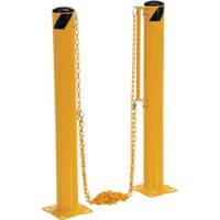 Dock Chain Barrier Bollard System, Steel, 42" H x 6-5/8" W, Yellow Distribution Industrielle GC