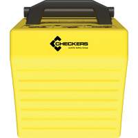 Cale de roue ultra-robuste pour l'exploitation mini&egrave;re Checkers Safety, PEHD, Jaune, 14-1/2" la x 17-1/2" p x 16" h Distribution Industrielle GC