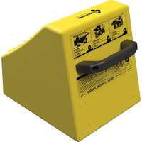 Cale de roue ultra-robuste pour l'exploitation mini&egrave;re Checkers Safety sans support, PEHD, Jaune, 14-1/2" la x 17-1/2" p x 16" h Distribution Industrielle GC