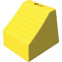 Cale de roue ultra-robuste pour l'exploitation mini&egrave;re Checkers Safety sans support, PEHD, Jaune, 14-1/2" la x 17-1/2" p x 16" h Distribution Industrielle GC