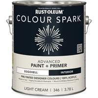 Peinture int&eacute;rieure pr&eacute;teint&eacute;e + appr&ecirc;t mural Colour Spark, Coton blanc, Semi-brillant, 3,78 L, Gallon Distribution Industrielle GC