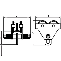 Adjustable Trolleys, 1000 lbs. (0.5 tons) Distribution Industrielle GC