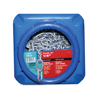 Chaînes galvanis&eacute;es par immersion &agrave; chaud, Acier au carbone, 1/4" x 100' (30,4 m) l, Calibre 30, Charge d'utilisation 1100 lb (0,55 tonne) Distribution Industrielle GC