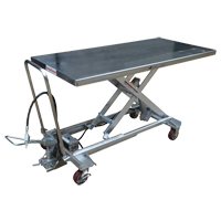 Table &eacute;l&eacute;vatrice &agrave; ciseaux hydraulique pneumatique, Acier inoxydable, 63" lo x 31-1/2" la, Cap. 1000 lb Distribution Industrielle GC