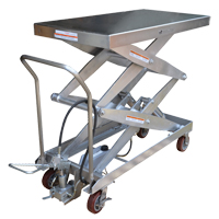Table &eacute;l&eacute;vatrice &agrave; ciseaux hydraulique pneumatique, Acier inoxydable, 47-1/4" lo x 24" la, Cap. 1500 lb Distribution Industrielle GC