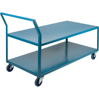 Heavy-Duty Low Profile Shop Carts, 2 Tiers, 30" W x 60" D x 40" H, 1200 lbs. Cap. Distribution Industrielle GC