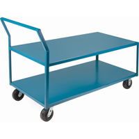 Heavy-Duty Low Profile Shop Carts, 2 Tiers, 30" W x 60" D x 41" H, 2400 lbs. Cap. Distribution Industrielle GC
