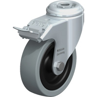 Light-Duty Caster, Swivel with Brake, 4" (101.6 mm), Solid Rubber, 242 lbs. (110 kg.) Distribution Industrielle GC