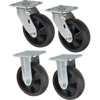Jeu de roulettes, Fixe/Pivotant, 6" (152,4 mm), Nylon, 2400 lb (1089 kg) Distribution Industrielle GC