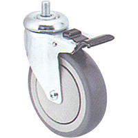 Roulette zingu&eacute;e, Pivotant avec frein, Diam&egrave;tre 4" (102 mm), Capacit&eacute; 200 lb (91 kg) Distribution Industrielle GC