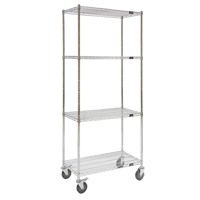 Wire Shelf Cart, Chrome Plated, 36" x 80" x 18", 800 lbs. Capacity Distribution Industrielle GC