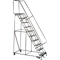 Lockstep Rolling Ladders, 12 Steps, 24" Step Width, 120" Platform Height, Stainless Steel Distribution Industrielle GC