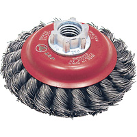 BK420T Knot Twisted Conical Brush, 4" Dia., 0.02" Fill, 5/8"-11 Arbor, Steel Distribution Industrielle GC