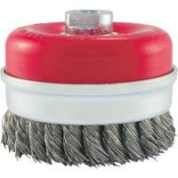 Brosse boisseau &agrave; fils li&eacute;s et nou&eacute;s, 4" dia. x 5/8"-11 arbre Distribution Industrielle GC