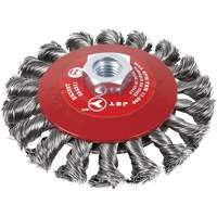 Knot Twisted Conical Bevel Brush, 6" Dia., 0.02" Fill, 5/8"-11 Arbor, Steel Distribution Industrielle GC