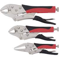 Cushion Grip Locking Plier Set, 6"/10"/7" Length, Curved Jaw/Long Nose Distribution Industrielle GC