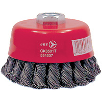CK3501T High Performance Knot Twisted Cup Brush, 3-1/2" Dia., 0.02" Fill, 5/8"-11 Arbor, Steel Distribution Industrielle GC