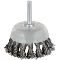 Brosse boisseau &agrave; fils nou&eacute;s torsad&eacute;s mont&eacute; sur mandrin 8046, 1-1/8" dia. Distribution Industrielle GC
