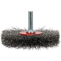 Brosse radiale &agrave; fils cr&ecirc;p&eacute;s mont&eacute; sur mandrin ER300-12, 3", Fils ,012" Distribution Industrielle GC