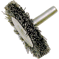 Brosse radiale &agrave; fils cr&ecirc;p&eacute;s mont&eacute; sur mandrin ER200-12, 2", Fils ,012" Distribution Industrielle GC