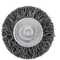 Brosse radiale &agrave; fils cr&ecirc;p&eacute;s mont&eacute; sur mandrin 126, 1-1/2", Fils 0,02", Tige 1/4" Distribution Industrielle GC
