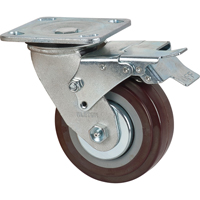 Caster, Swivel with Brake, 5" (127 mm), Polyurethane, 650 lbs. (294 kg.) Distribution Industrielle GC