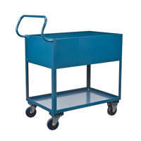 Deep Lipped Service Cart, 2 Tiers, 24" W x 47" H x 36" D, 1200 lbs. Capacity Distribution Industrielle GC