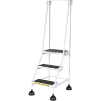 Stop-Step Ladders, 3 Steps, 16" Step Width, 28-11/16" Platform Height, Steel Distribution Industrielle GC