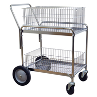 Chariot de bureau en treillis m&eacute;tallique pour le courrier, 200 lb Capacit&eacute;, Chrome, 23-3/4" p x 33-1/2" la x 38-1/4" h, Chrom&eacute; Distribution Industrielle GC