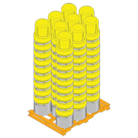 Baril emboîtable en poly&eacute;thyl&egrave;ne, 10 gal. US (8,33 gal. imp.), Dessus ouvert, Bleu Distribution Industrielle GC