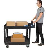 Utility Cart, 2 Tiers, 25-5/8" x 33-1/2" x 43-3/4", 550 lbs. Capacity Distribution Industrielle GC