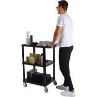 Chariot utilitaire avec tablette plate, 3 tiers, 18-1/8" x 37-3/8" x 27-3/4", Capacit&eacute; 330 lb Distribution Industrielle GC