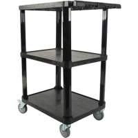 Chariot utilitaire avec tablette plate, 3 tiers, 18-1/8" x 37-3/8" x 27-3/4", Capacit&eacute; 330 lb Distribution Industrielle GC