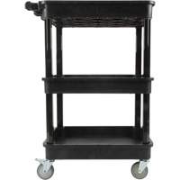 Chariot utilitaire avec tablette &agrave; bordure profonde, 3 tiers, 19" x 39-1/2" x 28-1/4", Capacit&eacute; 330 lb Distribution Industrielle GC