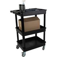 Chariot utilitaire avec tablette &agrave; bordure profonde, 3 tiers, 19" x 39-1/2" x 28-1/4", Capacit&eacute; 330 lb Distribution Industrielle GC