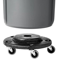 Brute&reg; Dolly, Polyethylene, Black, Fits: 20 - 55 US Gal. Distribution Industrielle GC
