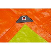 B&acirc;che tiss&eacute;e robuste haute visibilit&eacute;, Poly&eacute;thyl&egrave;ne, Vert/Orange, 16' x 20' x 12 mils Distribution Industrielle GC