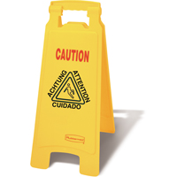 Wet Floor Safety Signs, Quadrilingual with Pictogram Distribution Industrielle GC